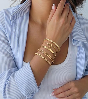 Luxury Gold Bracelet Set for Women (14K Gold Plated) - Image 2