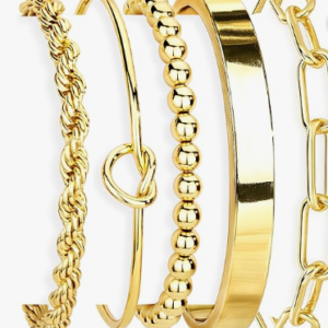 Luxury Gold Bracelet Set for Women (14K Gold Plated)
