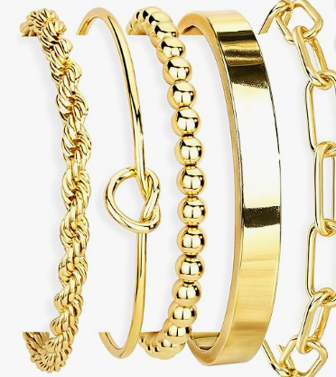 Luxury Gold Bracelet Set for Women (14K Gold Plated)