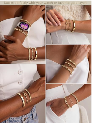 Luxury Gold Bracelet Set for Women (14K Gold Plated) - Image 3