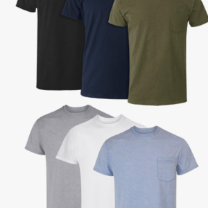 Premium Men's Cotton Pocket T-Shirt (6-Pack)
