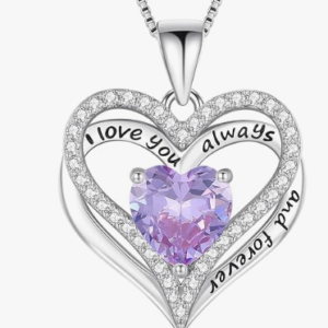 Luxury Sterling Silver Heart Necklace for Women (Rose Gold)