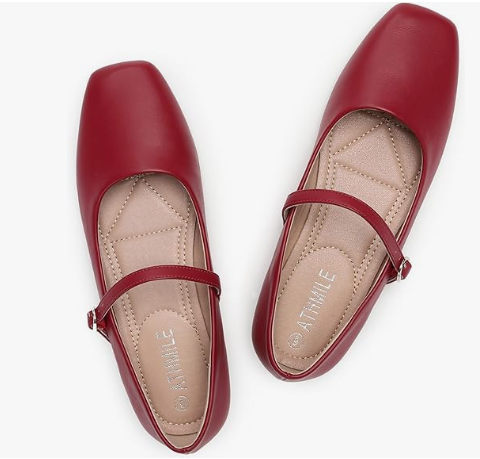 Women's Mary Jane Ballet Flats with Adjustable Strap - Image 2