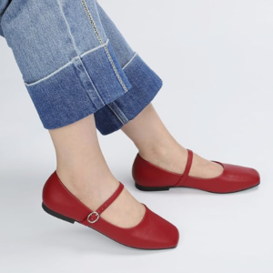 Women's Mary Jane Ballet Flats with Adjustable Strap