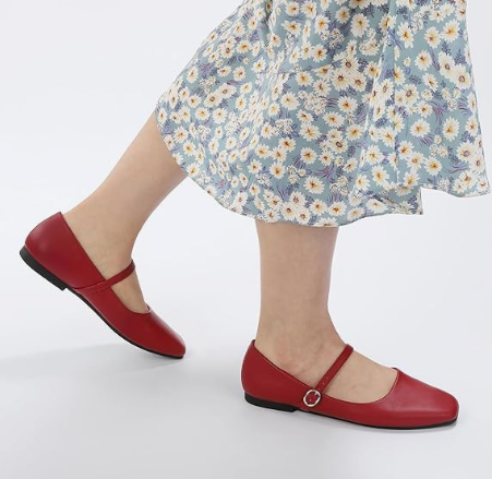 Women's Mary Jane Ballet Flats with Adjustable Strap - Image 3