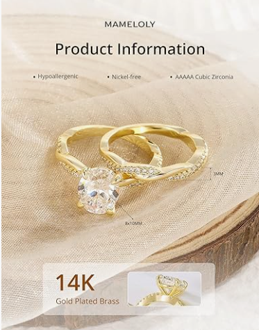 Luxury Oval Cut Engagement Ring Set for Women - Image 2