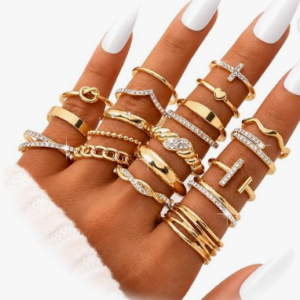 Luxury Gold Stackable Ring Set for Women