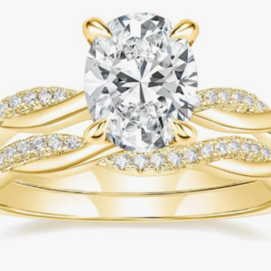 Luxury Oval Cut Engagement Ring Set for Women