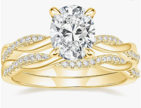 Luxury Oval Cut Engagement Ring Set for Women